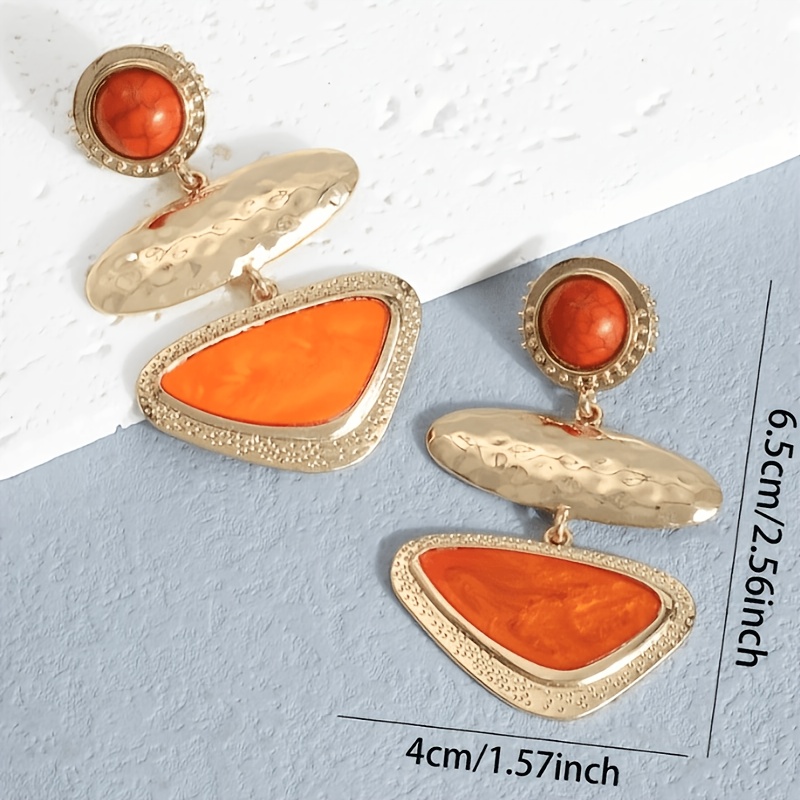 Women's Retro Golden Hammer Pattern Geometric Earrings
